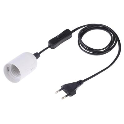 E27 Wire Cap schakelaar lamp houder kroonluchter stopcontact met 1.5 m verlengkabel EU stekker (wit) E27 Wire Cap schakelaar lamp houder kroonluchter stopcontact met 1.5 m verlengkabel EU stekker (wit)