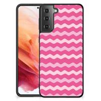 Samsung Galaxy S21 Back Case Waves Pink - thumbnail
