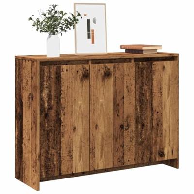 Dressoir 102x33x75 cm bewerkt hout oud houtkleurig