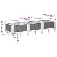 Plantenbak met pinnen 125x40x28,5 cm polypropeen bruin - thumbnail