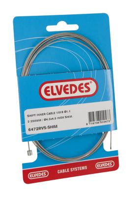 Schakel binnenkabel Elvedes voor Shimano 2250mm RVS ø1,1mm Shimano N-nippel (op kaart) - Zilver Schakel binnenkabel Elvedes voor Shimano 2250mm RVS ø1,1mm Shimano N-nippel (op kaart) - Zilver