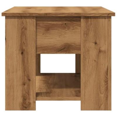 Salontafel 79x49x41 cm bewerkt hout artisanaal eikenkleur