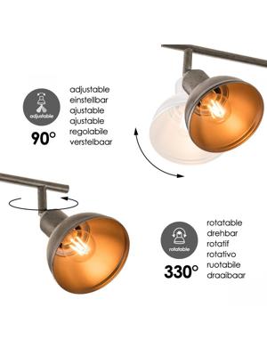 Light depot - LED opbouwspot Denver 3L - hout - Outlet