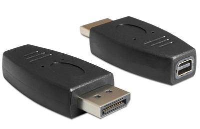 Delock 65237 DisplayPort / Mini-displayport Adapter [1x DisplayPort stekker - 1x Mini-DisplayPort bus] Zwart