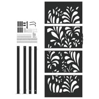 Poort met golfontwerp 105x205 cm staal zwart - thumbnail