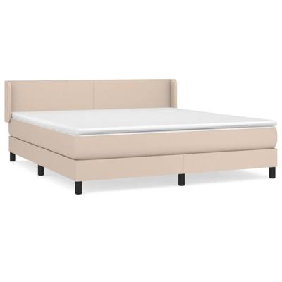 Boxspring met matras kunstleer cappuccinokleurig 180x200 cm - thumbnail