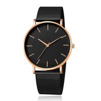 LGT JWLS Vintage Herenhorloge - Luxe Meshband - Zwart met Roségouden Behuizing - Zwarte Wijzerplaat - thumbnail