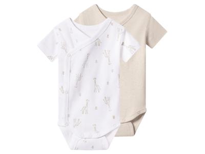 lupilu Set van 2 baby rompers (wit/beige, 86/92) lupilu Set van 2 baby rompers (wit/beige, 86/92)