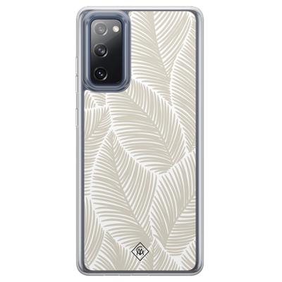Samsung Galaxy S20 FE hybride hoesje - Palmy leaves beige Samsung Galaxy S20 FE hybride hoesje - Palmy leaves beige