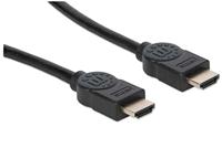 Manhattan 354837 HDMI-kabel HDMI Aansluitkabel HDMI-A-stekker, HDMI-A-stekker 1.00 m Zwart 4K UHD, Audio Return Channel (ARC), Vergulde steekcontacten - thumbnail