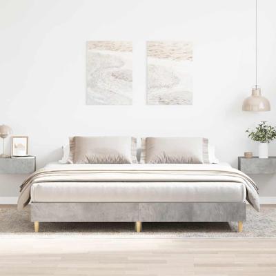 Bedframe zonder matras 200x200 cm spaanplaat betongrijs - thumbnail
