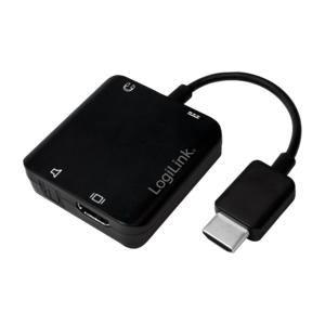 LogiLink CV0106 Adapter [1x HDMI-stekker - 1x HDMI-bus, Toslink-bus (ODT)] Zwart 1.42 m