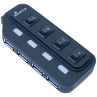 MediaRange MRCS505 USB 3.2 Gen 1-hub 4 poorten Zwart - thumbnail