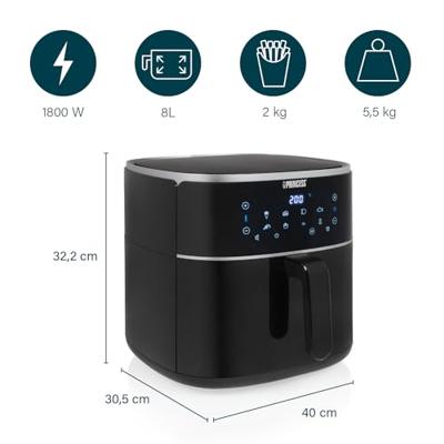 Princess 182254 Heteluchtfriteuse XXL 8L 1800W Zwart
