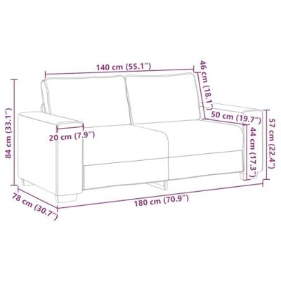 Tweezitsbank 140 cm fluweel geel - thumbnail