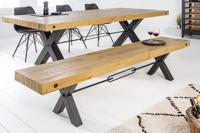 Massief houten bank THOR 200cm vintage bruin grenen gerecycled industrieel ontwerp - 43677 - thumbnail