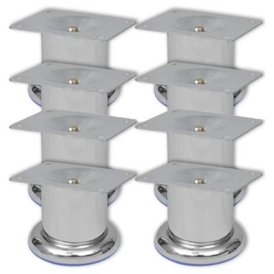 VidaXL Bankpoten rond 8 st 60 mm chroomkleurig