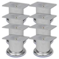 VidaXL Bankpoten rond 8 st 60 mm chroomkleurig - thumbnail