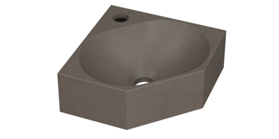 INK Matrix hoekfontein - 27x27x10cm - 1 kraangat - Quartz beton 3404344