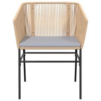 Tuinstoelen 2 st met kussens poly rattan bruin - thumbnail