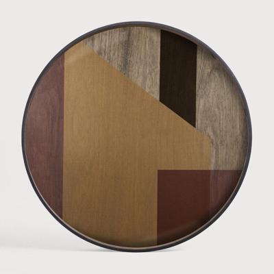Ethnicraft Rond Dienblad 'Composed Angles' 92cm, kleur Brons