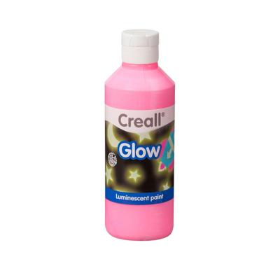 Creall glow in the dark verf roze, 250ml