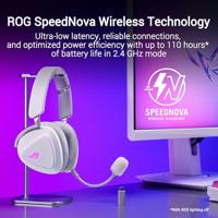 ASUS ROG Delta II Draadloze Gaming Hoofdtelefoon, 2,4 GHz en Bluetooth, grote en authentieke DualFlow-audio, 50 mm titanium geplateerde driver, voor PC, Mac, PS, Switch, Android, wit - thumbnail