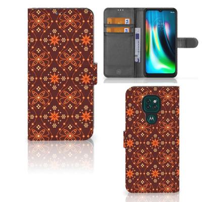 Motorola Moto G9 Play | E7 Plus | Telefoon Hoesje | Batik Brown Motorola Moto G9 Play | E7 Plus | Telefoon Hoesje | Batik Brown