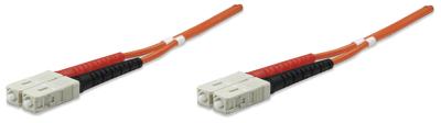 Intellinet 470025 Glasvezel Optische vezel Aansluitkabel 3.00 m Oranje [1x SC-stekker - 1x SC-stekker] 50/125 µ Multimode OM2
