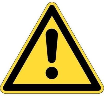 waarschuwingspictogram volgens de veiligheidsnorm ISO 7010 - 150 mm breed - Sticker