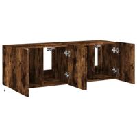 Tv-wandmeubels met LED 2 st 60x35x41 cm gerookt eikenkleurig - thumbnail