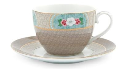 Pip Studio Blushing Birds Cappuccino Kop & Schotel Khaki