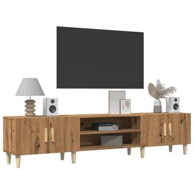 Tv-meubel 180x31,5x40 cm bewerkt hout artisanaal eikenkleurig