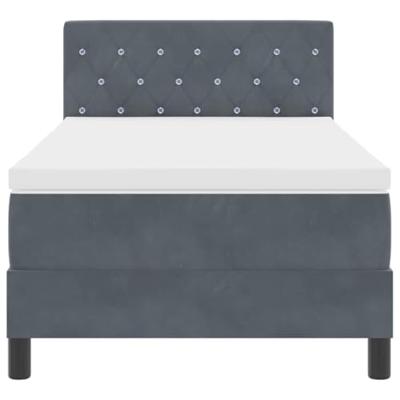 Boxspringbed met matras en LED fluweel donkergrijs 90x190 cm