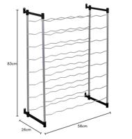 Metaltex merlot flessenrek voor 48 flessen 59x26x85 cm zilver/zwart - thumbnail