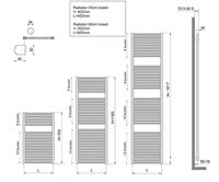 Wiesbaden Radiator Elara 181,7x45 cm Midden-Onder Aansluiting Mat Zwart - thumbnail