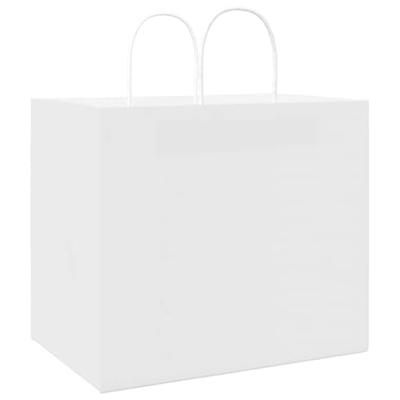 VidaXL Papieren zakken 250 st met hengsels 32x22x28 cm wit