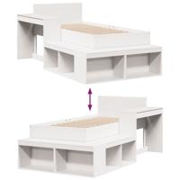 Bedframe zonder matras massief grenenhout wit 75x190 cm - thumbnail