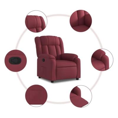 Fauteuil verstelbaar stof wijnrood
