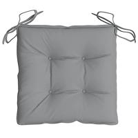 Stoelkussens 4 st 40x40x7 cm stof grijs - thumbnail