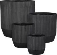 Mica Decorations bloempot nuovo keramiek 24x24cm zwart - thumbnail