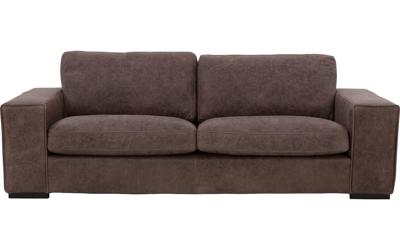 Goossens Excellent Bank Morceau In Leer donkerbruin, leer, 2-zits, urban industrieel