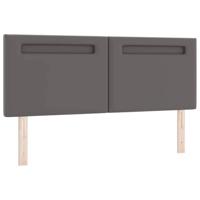 Hoofdbord met LED -striplichten Wandgemonteerd Grijs 160 cm PVC - thumbnail