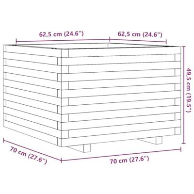 VidaXL Plantenbak 70x70x49,5 cm massief douglashout