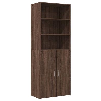 Hoge kast 70x42,5x185 cm bewerkt hout bruin eikenkleurig