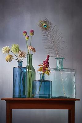 Mica Decorations Guan Glazen Fles - H26 x Ø21 cm - Blauw