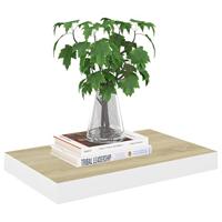 Wandschap zwevend 50x23x3,8 cm MDF eikenkleurig en wit - thumbnail