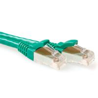 ACT Groene 1 meter SFTP CAT6A patchkabel snagless met RJ45 connectoren - thumbnail