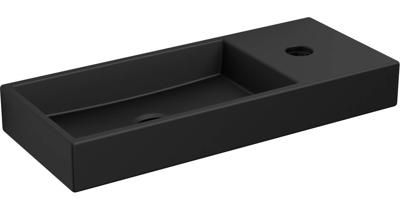 Fontein Clou Mini Wash Me 45x19x6cm Keramiek Mat Zwart (Met Kraangat Rechts)