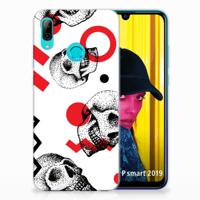 Silicone Back Case Huawei P Smart 2019 Skull Red - thumbnail